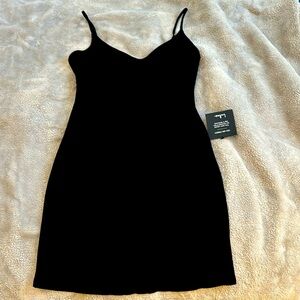 Lulus black ribbed bodycon mini dress NWT- size medium